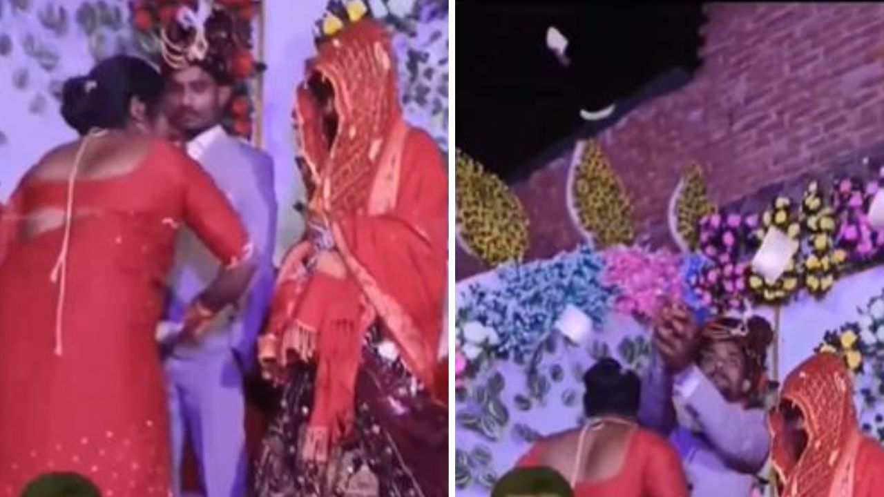 शादी में नोट उड़ते ही बदल गया माहौल, दुल्हन के सामने ही दूल्हा लूटने लगा पैसे, वायरल वीडियो ने हंसाया